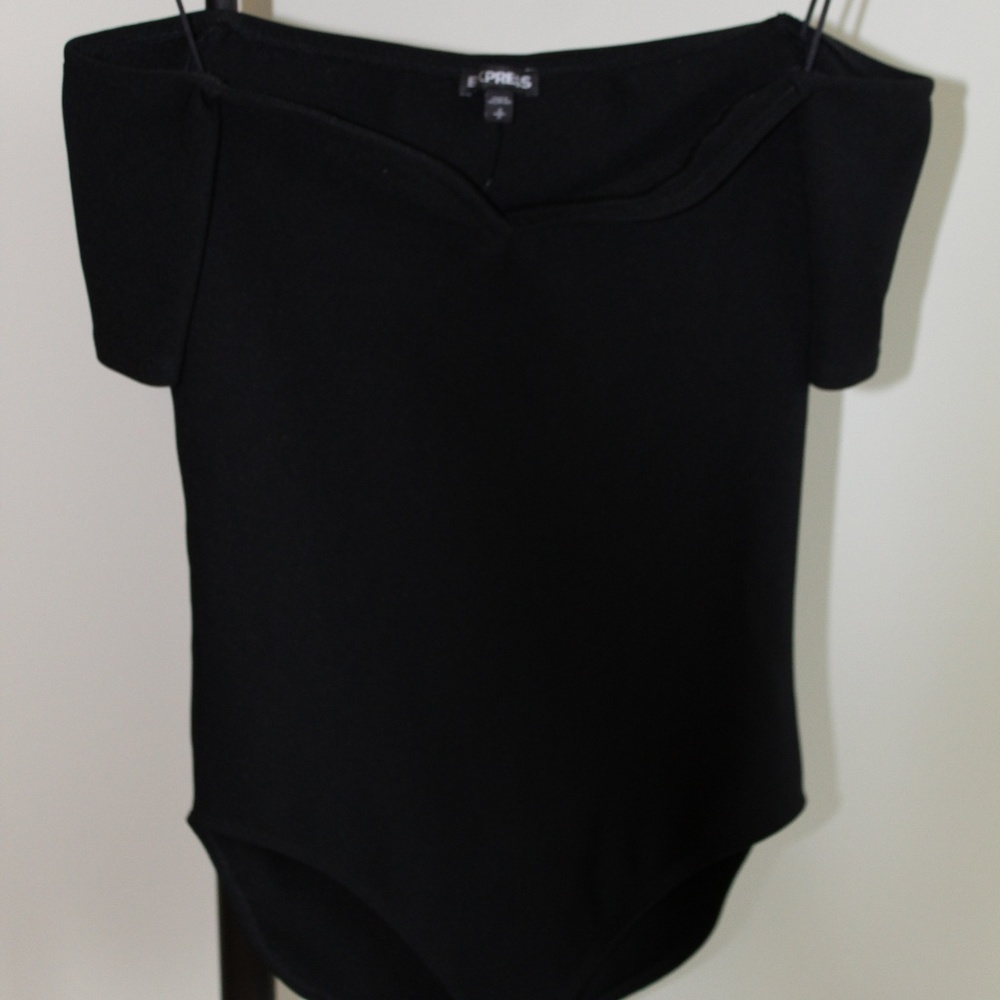 Express Black Bodysuit with Sweetheart Neckline